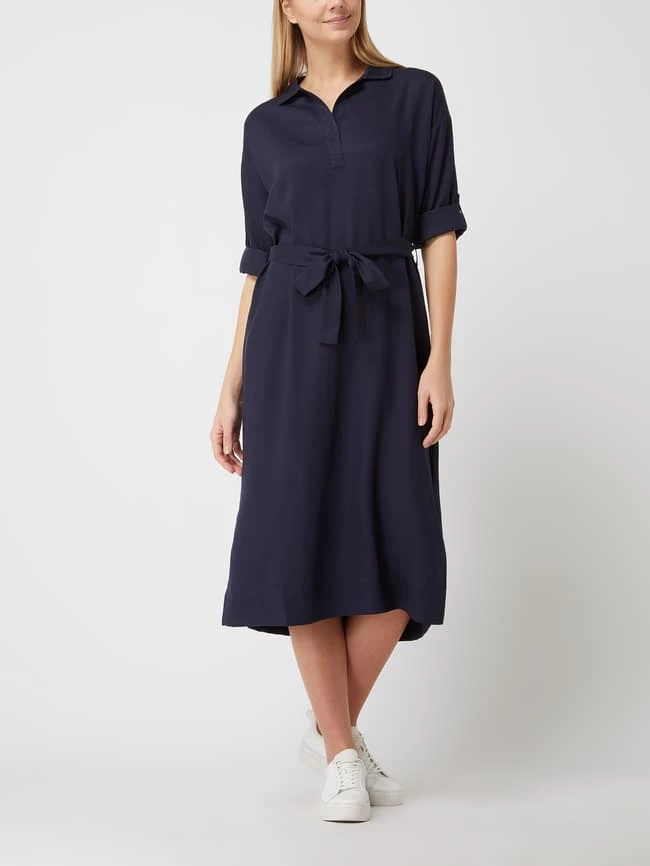 Armedangels Blusenkleid Mit Taillengürtel Modell 'Brisaa' - Marineblau 3 Armedangels Blusenkleid Mit Taillengürtel Modell 'Brisaa' - Marineblau