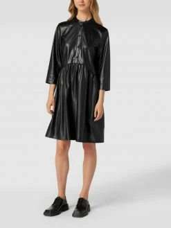 ROBE LÉGÈRE Knielanges Kleid In Leder-Optik - Schwarz