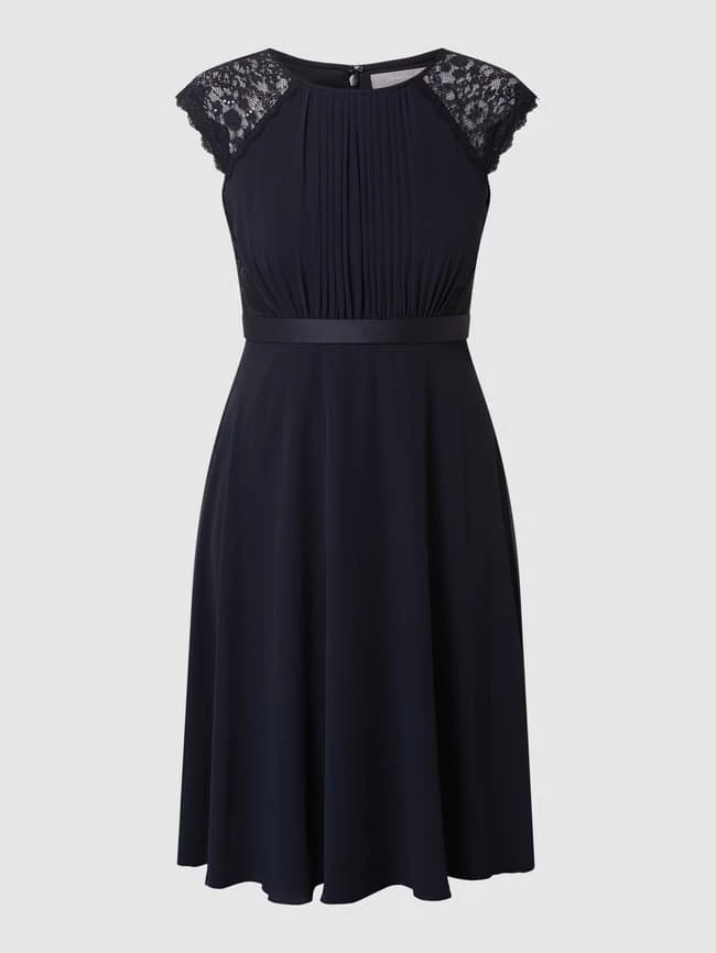 Christian Berg Cocktail Cocktailkleid Aus Chiffon Mit Spitze - Marineblau Meliert 4 Christian Berg Cocktail Cocktailkleid Aus Chiffon Mit Spitze - Marineblau Meliert – Bild 2
