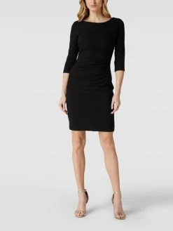 Paradi Cocktailkleid Mit 3/4-Ärmeln Und Raffungen - Schwarz