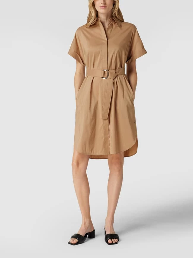 BOSS Blusenkleid In Knielänge Mit Taillengürtel Modell 'Dashile' - Beige 3 BOSS Blusenkleid In Knielänge Mit Taillengürtel Modell 'Dashile' - Beige