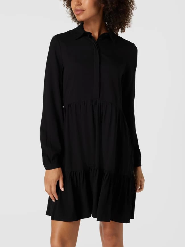Vila Knielanges Kleid Mit Kurzer Knopfleiste Modell 'Vimorose' - Schwarz 6 Vila Knielanges Kleid Mit Kurzer Knopfleiste Modell 'Vimorose' - Schwarz – Bild 4