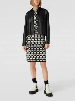 Max Mara Studio Knielanges Kleid Mit Allover-Muster Modell 'Abituro' - Schwarz