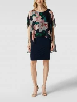 Swing Cocktailkleid Mit Cape - Marineblau