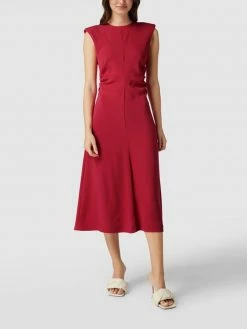 Mango Midikleid Mit Schulterpolstern - Fuchsia