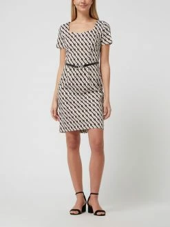 Comma Kleid Mit Gürtel - Offwhite