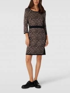 Montego Knielanges Kleid Mit Allover-Muster - Schwarz