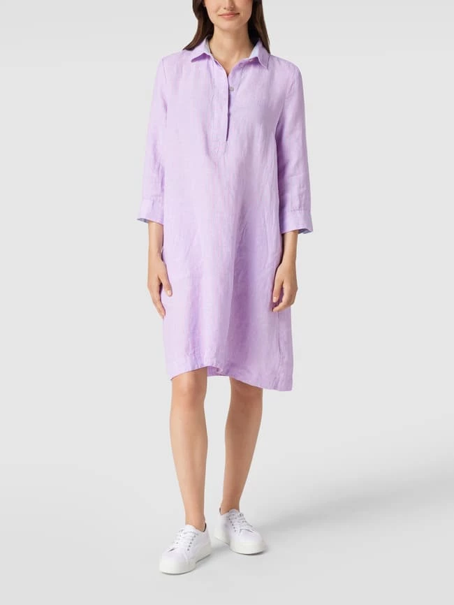 Christian Berg Woman Leinenkleid Mit Seitlichen Eingrifftaschen - Fuchsia 6 Christian Berg Woman Leinenkleid Mit Seitlichen Eingrifftaschen - Fuchsia – Bild 4