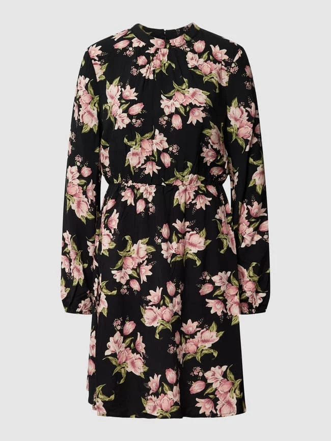 Vila Knielanges Kleid Mit Floralem Muster Modell 'VIJENNI' - Schwarz 4 Vila Knielanges Kleid Mit Floralem Muster Modell 'VIJENNI' - Schwarz – Bild 2