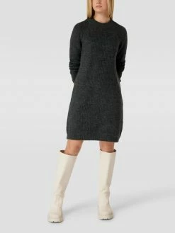 Only Knielanges Strickkleid Modell 'JADE' - Dunkelgrau Meliert