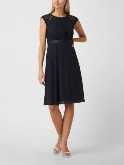 Christian Berg Cocktail Cocktailkleid Aus Chiffon Mit Spitze - Marineblau Meliert