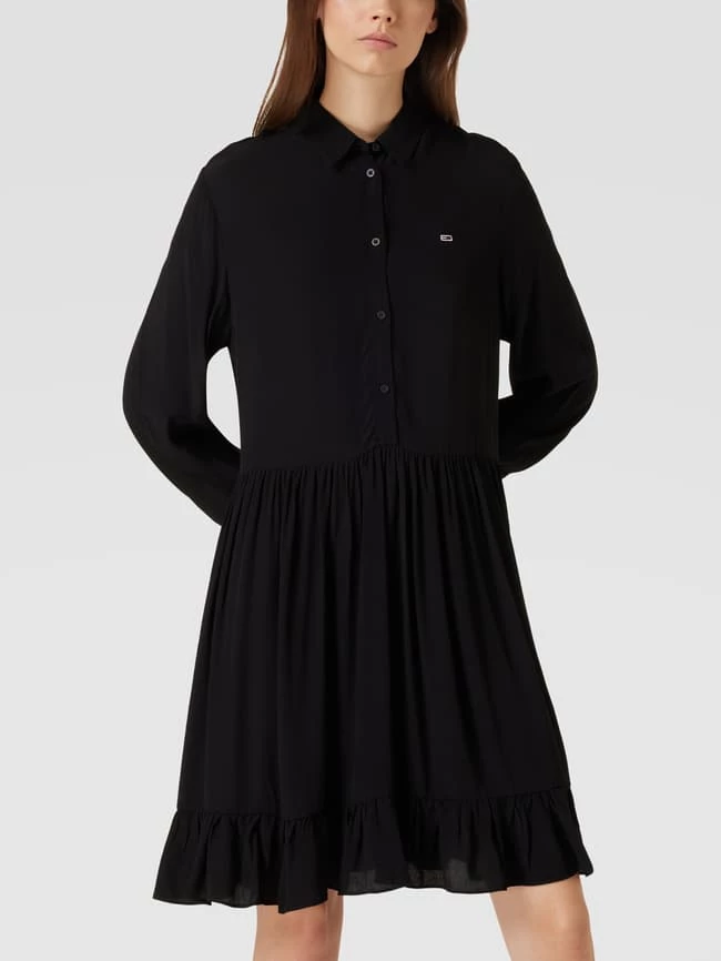 Tommy Jeans Knielanges Kleid Mit Label-Stitching Modell 'TIERED' - Schwarz 6 Tommy Jeans Knielanges Kleid Mit Label-Stitching Modell 'TIERED' - Schwarz – Bild 4