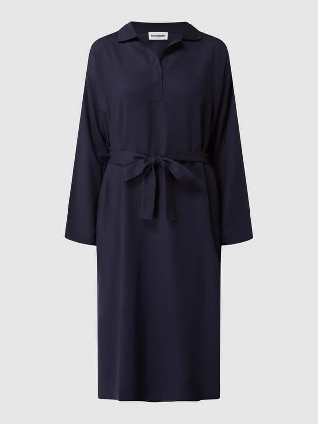 Armedangels Blusenkleid Mit Taillengürtel Modell 'Brisaa' - Marineblau 4 Armedangels Blusenkleid Mit Taillengürtel Modell 'Brisaa' - Marineblau – Bild 2