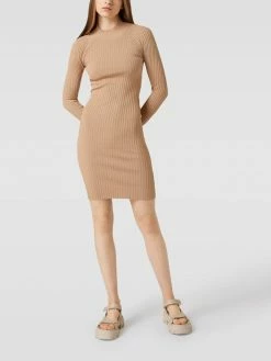Guess Knielanges Kleid In Ripp-Optik - Sand