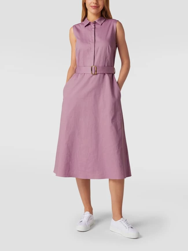 Jake*s Collection Midikleid Mit Taillengürtel - Lila 3 Jake*s Collection Midikleid Mit Taillengürtel - Lila