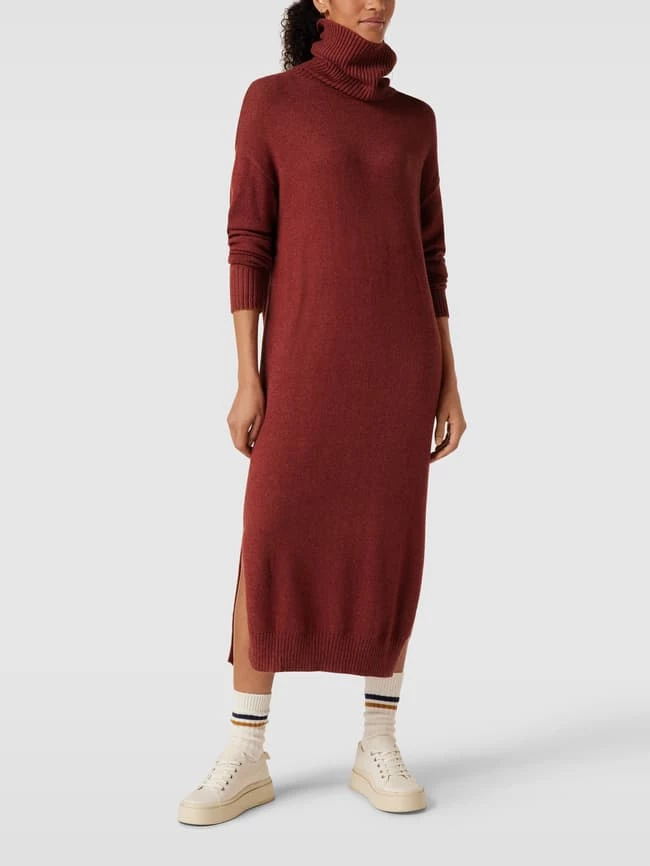 Vila Strickkleid Mit Rollkragen Modell 'Viril' - Rostrot 3 Vila Strickkleid Mit Rollkragen Modell 'Viril' - Rostrot