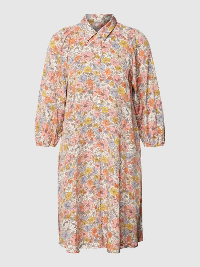 Jake*s Casual Knielanges Kleid Mit Floralem Allover-Muster - Ecru 4 Jake*s Casual Knielanges Kleid Mit Floralem Allover-Muster - Ecru – Bild 2