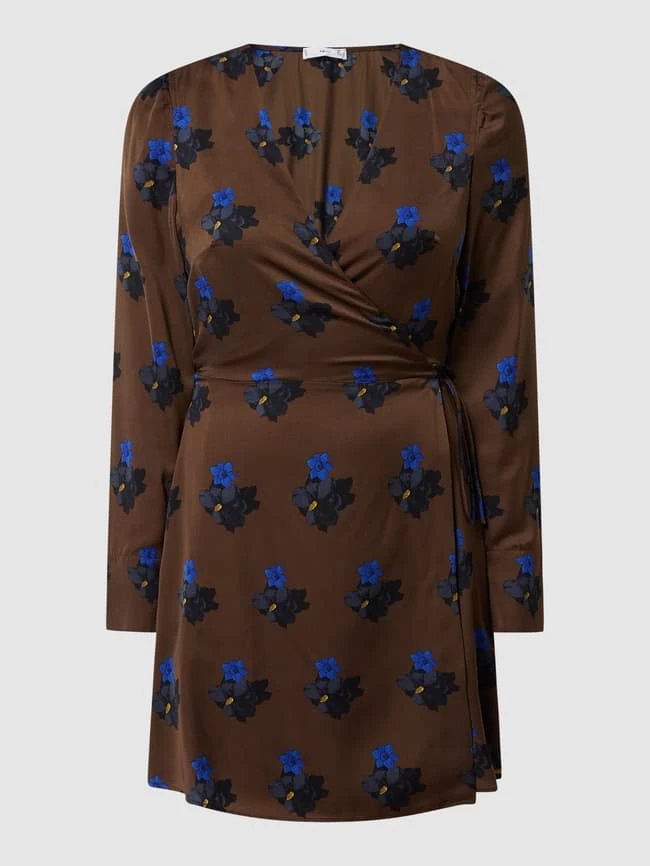 Mango Wickelkleid Mit Floralem Muster Modell 'Cress' - Hellbraun 4 Mango Wickelkleid Mit Floralem Muster Modell 'Cress' - Hellbraun – Bild 2