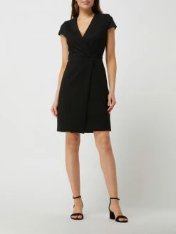 Comma Etuikleid In Wickel-Optik - Schwarz