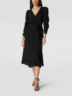 Mango Wickelkleid Mit Polka Dots - Schwarz