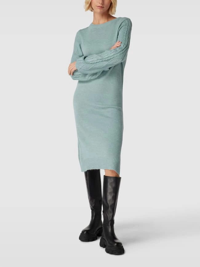 ICHI Knielanges Kleid Mit Strukturmuster Modell 'Orine' - Eisblau 3 ICHI Knielanges Kleid Mit Strukturmuster Modell 'Orine' - Eisblau