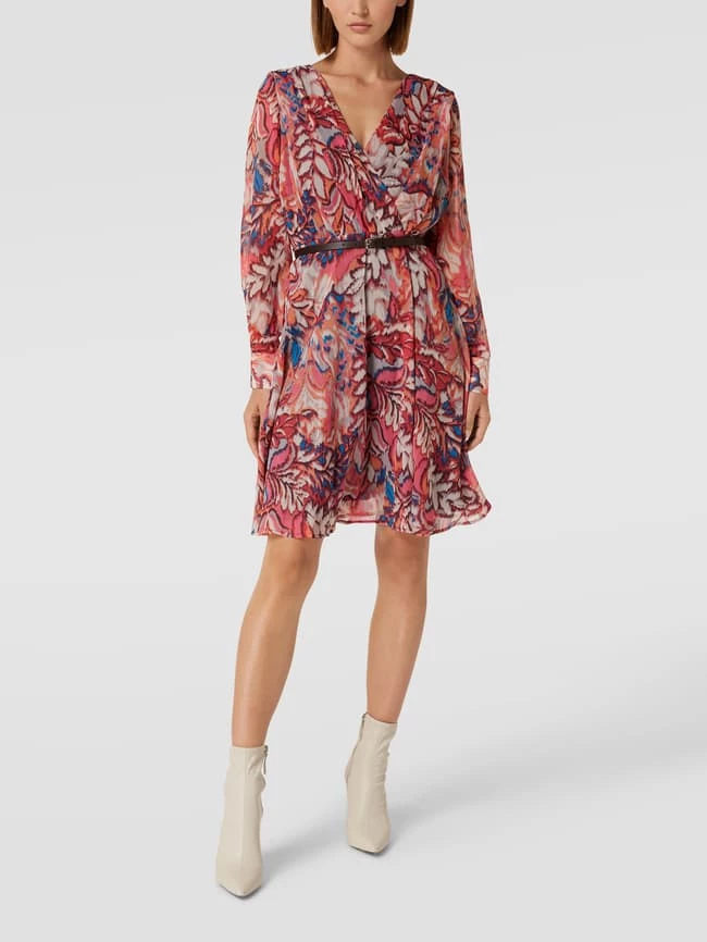 Jake*s Collection Knielanges Kleid Mit Gürtel - Rosé 3 Jake*s Collection Knielanges Kleid Mit Gürtel - Rosé