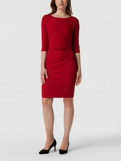 Paradi Cocktailkleid Mit 3/4-Ärmeln Und Raffungen - Rot