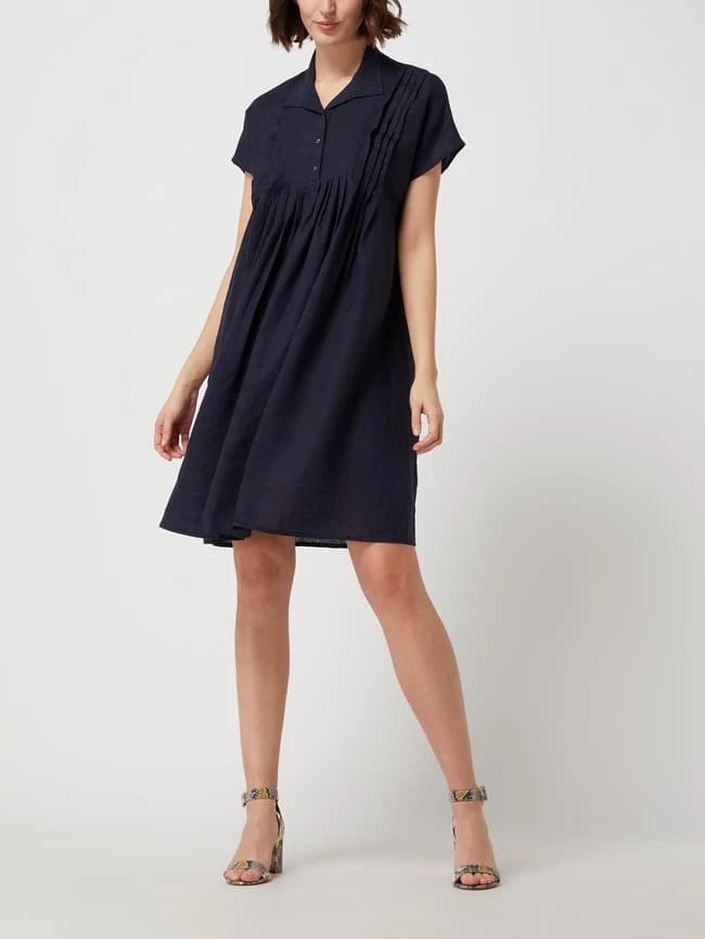 Tonno & Panna Kleid Aus Leinen Modell 'Sarabi' - Marineblau 3 Tonno & Panna Kleid Aus Leinen Modell 'Sarabi' - Marineblau