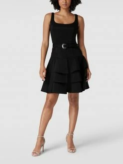 Lauren Ralph Lauren Knielanges Cocktailkleid In Stufen-Optik Modell 'Ailanny' - Schwarz