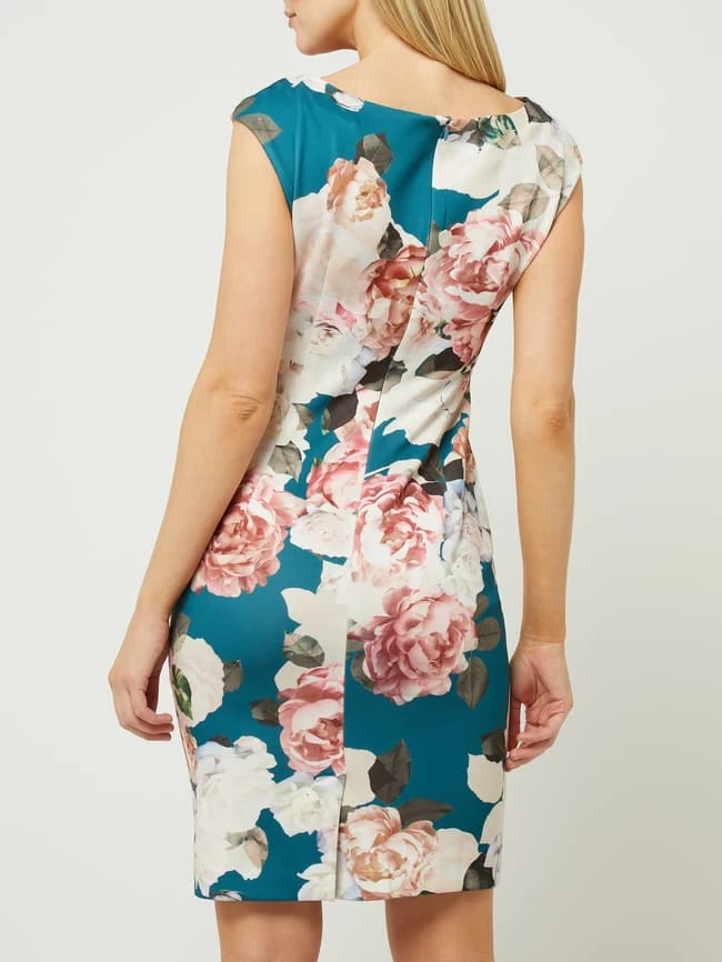 Swing Cocktailkleid Mit Floralem Muster - Petrol 7 Swing Cocktailkleid Mit Floralem Muster - Petrol – Bild 5