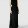 Comma Maxikleid Aus Viskose-Mix Mit Taillenband - Schwarz