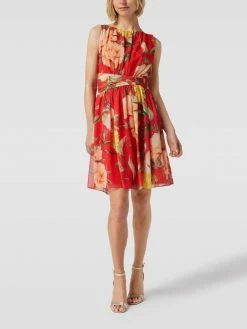 Swing Cocktailkleid Mit Floralem Allover-Muster - Koralle