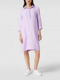 Christian Berg Woman Leinenkleid Mit Seitlichen Eingrifftaschen - Fuchsia