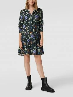 Marc O'Polo Knielanges Kleid Mit Allover-Muster - Dunkelgrün