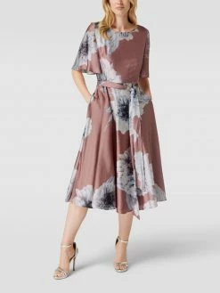 Swing Cocktailkleid Mit Allover-Print - Rosé
