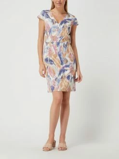 Comma Etuikleid Mit Allover-Muster - Senfgelb