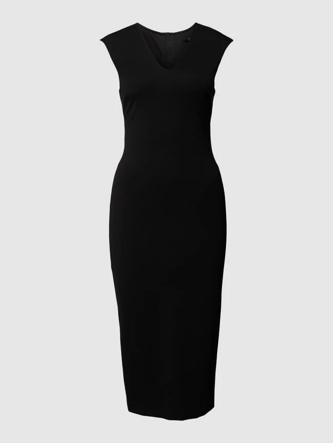 JOOP! Knielanges Kleid Mit V-Ausschnitt - Schwarz 4 JOOP! Knielanges Kleid Mit V-Ausschnitt - Schwarz – Bild 2