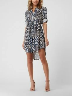 Apricot Blusenkleid Aus Viskose - Marineblau