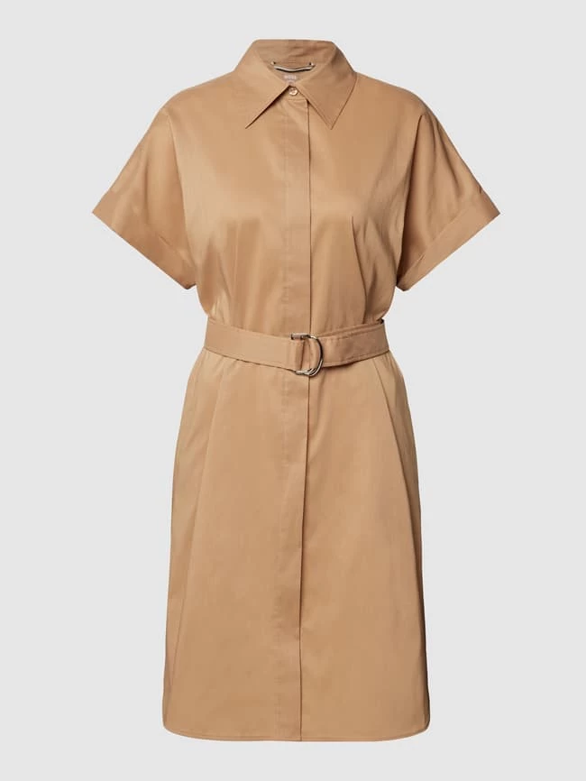 BOSS Blusenkleid In Knielänge Mit Taillengürtel Modell 'Dashile' - Beige 4 BOSS Blusenkleid In Knielänge Mit Taillengürtel Modell 'Dashile' - Beige – Bild 2