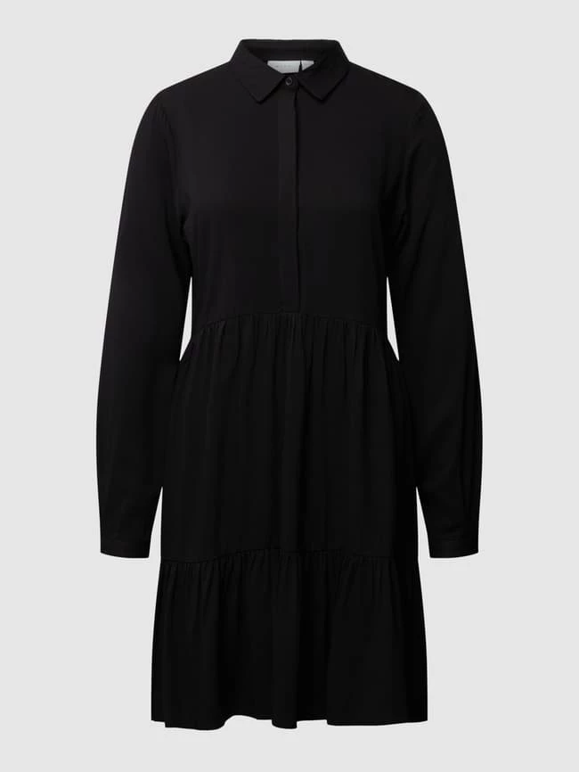 Vila Knielanges Kleid Mit Kurzer Knopfleiste Modell 'Vimorose' - Schwarz 4 Vila Knielanges Kleid Mit Kurzer Knopfleiste Modell 'Vimorose' - Schwarz – Bild 2