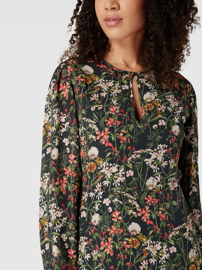 Scotch & Soda Knielanges Kleid Mit Floralem Muster - Schwarz 5 Scotch & Soda Knielanges Kleid Mit Floralem Muster - Schwarz – Bild 3