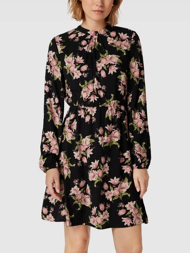 Vila Knielanges Kleid Mit Floralem Muster Modell 'VIJENNI' - Schwarz 6 Vila Knielanges Kleid Mit Floralem Muster Modell 'VIJENNI' - Schwarz – Bild 4