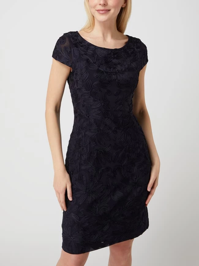 Christian Berg Cocktail Cocktailkleid Mit Zierborten - Marineblau Meliert 6 Christian Berg Cocktail Cocktailkleid Mit Zierborten - Marineblau Meliert – Bild 4