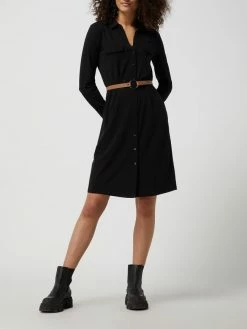 Comma Blusenkleid Mit Taillengürtel - Schwarz