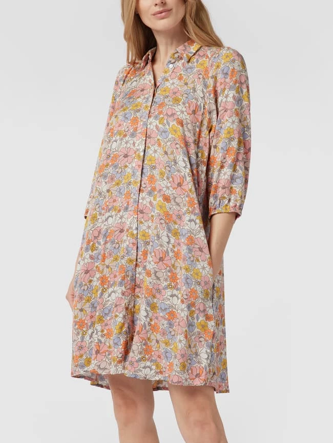 Jake*s Casual Knielanges Kleid Mit Floralem Allover-Muster - Ecru 6 Jake*s Casual Knielanges Kleid Mit Floralem Allover-Muster - Ecru – Bild 4