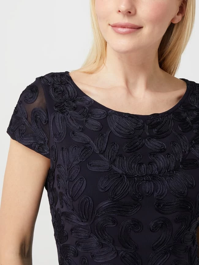 Christian Berg Cocktail Cocktailkleid Mit Zierborten - Marineblau Meliert 5 Christian Berg Cocktail Cocktailkleid Mit Zierborten - Marineblau Meliert – Bild 3