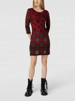 Apricot Knielanges Kleid Mit Allover-Muster - Rot