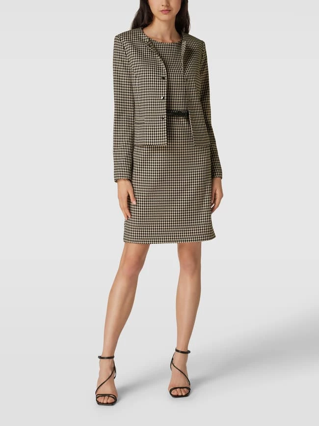 Montego Blusenkleid Mit Hahnentrittmuster - Schwarz 3 Montego Blusenkleid Mit Hahnentrittmuster - Schwarz