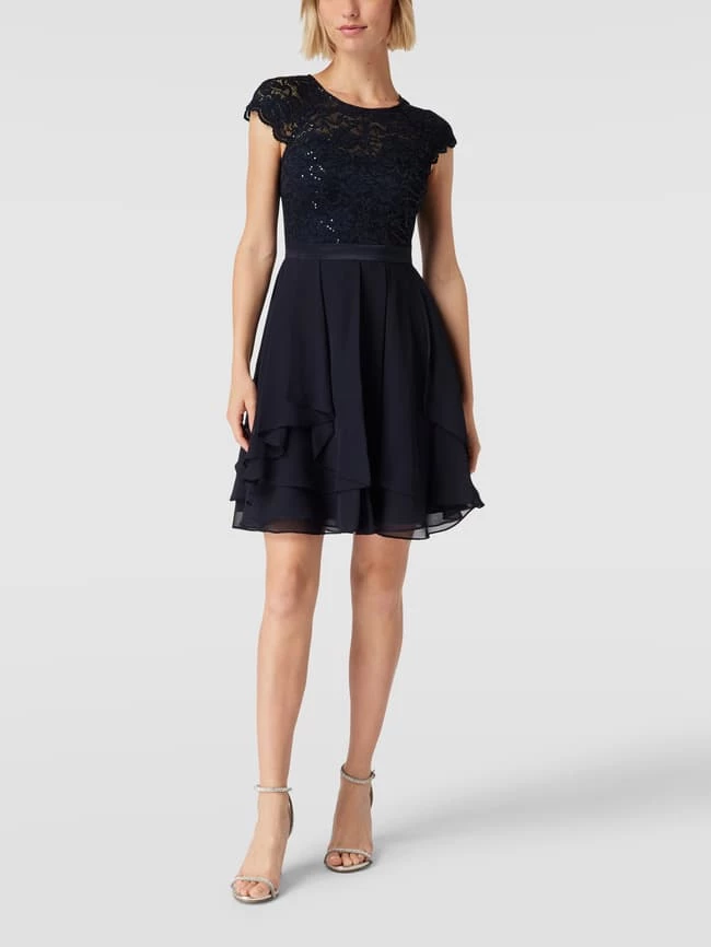 Jake*s Cocktail Cocktailkleid Mit Spitzenbesatz - Marineblau Meliert 3 Jake*s Cocktail Cocktailkleid Mit Spitzenbesatz - Marineblau Meliert