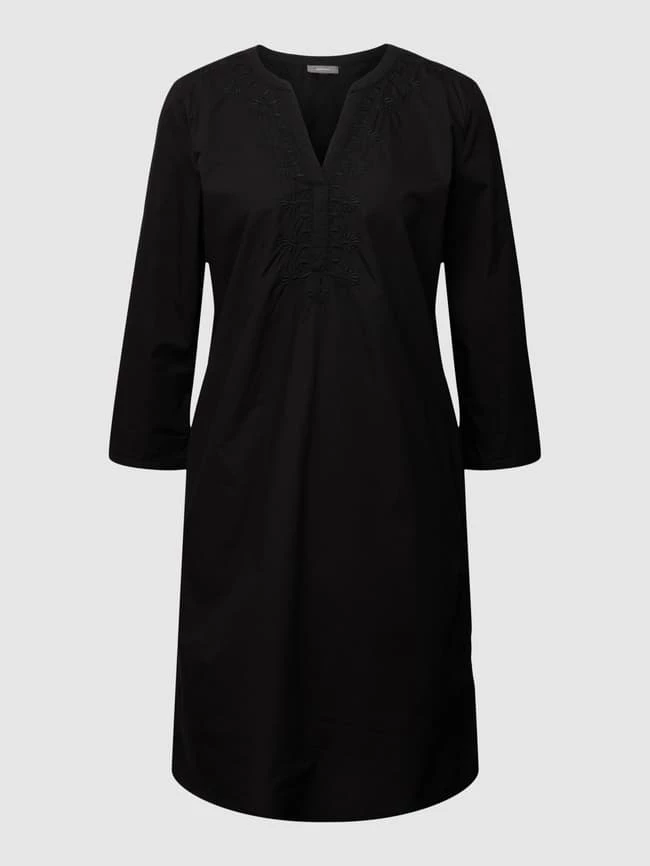 Montego Knielanges Kleid Mit Stickereien - Schwarz 4 Montego Knielanges Kleid Mit Stickereien - Schwarz – Bild 2